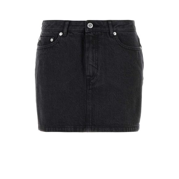 A.P.C. Women Black Denim Mini Skirt